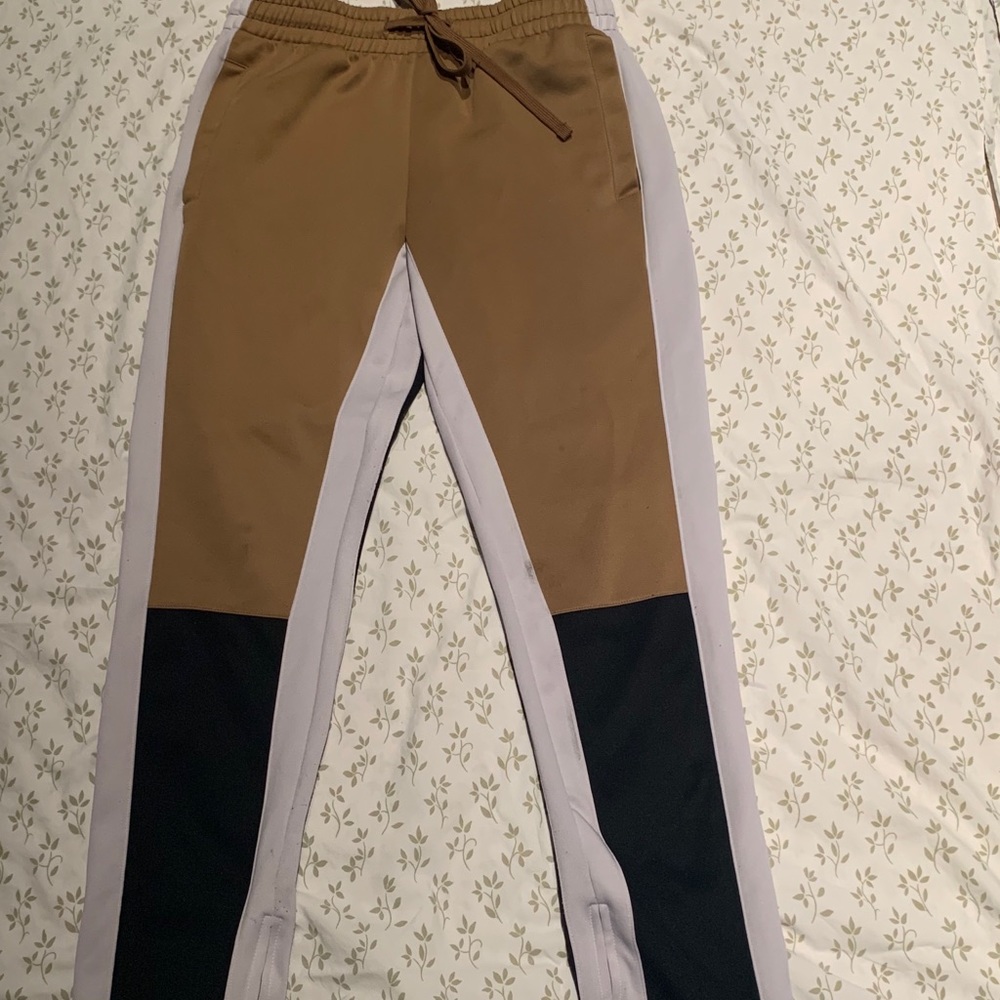 Black gold and white joggers